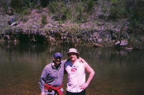 The trip that started all, Me and Berk on our initial picture in the drop off zone of the Jack Fork River.